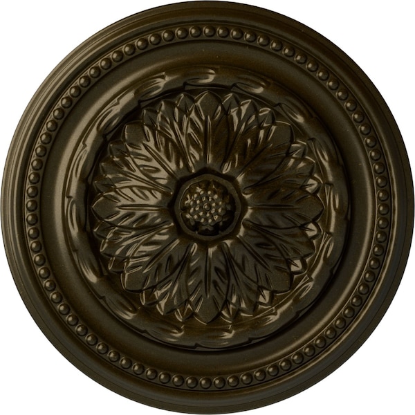 Ekena Millwork Chester Ceiling Medallion (Fits Canopies up to 2 1/4"), Hand-Painted Green Gold, 15 3/4"OD x 1 7/8"P CM15CHGGS - main